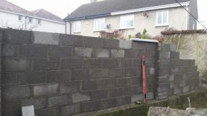 new garden wall built