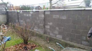 new garden wall built